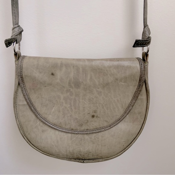Unbranded, distressed grey genuine leather bag in XS - Picture 15 of 16